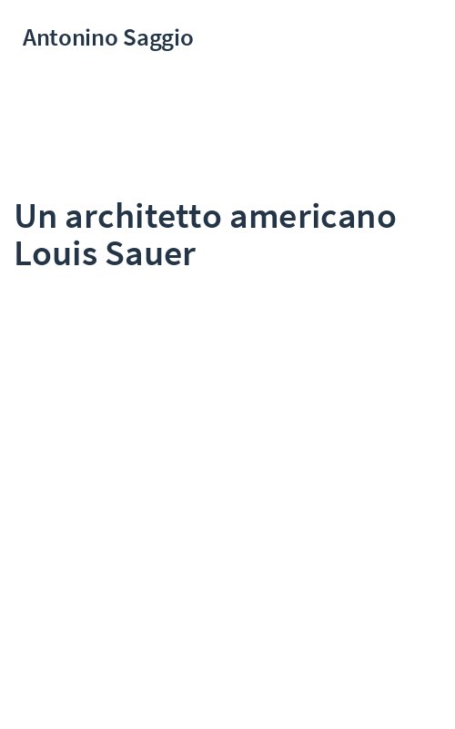 Un architetto americano Louis Sauer