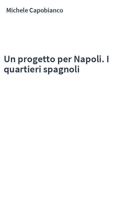 Un progetto per Napoli. I quartieri spagnoli