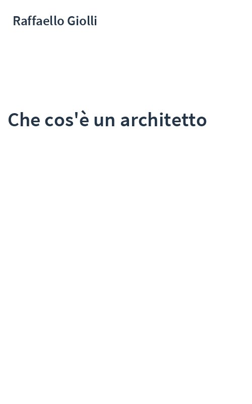 Che cos'è un architetto