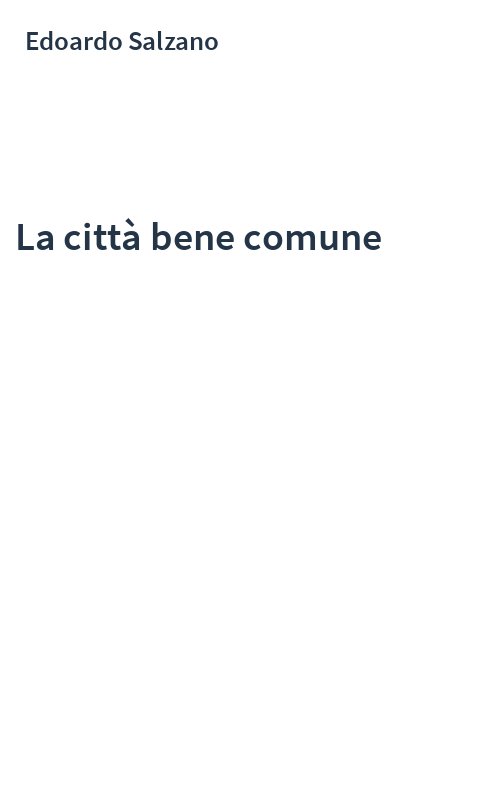 La città bene comune