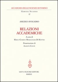 Amedeo Avogadro. Relazioni accademiche