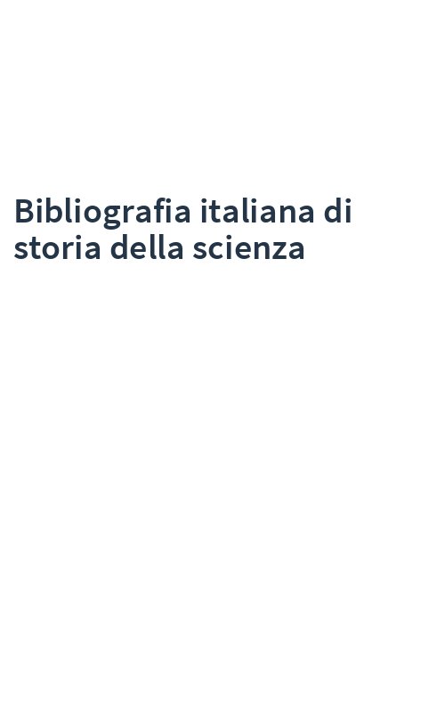 Bibliografia italiana di storia della scienza