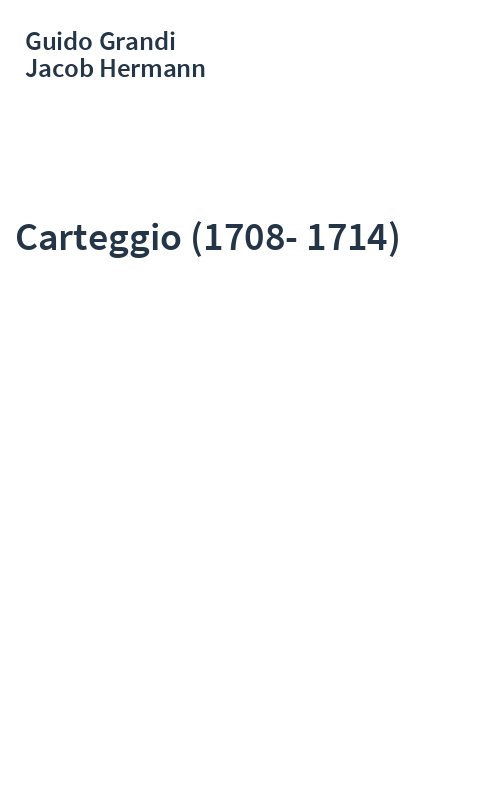 Carteggio (1708-1714)