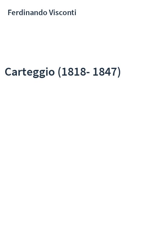 Carteggio (1818-1847)