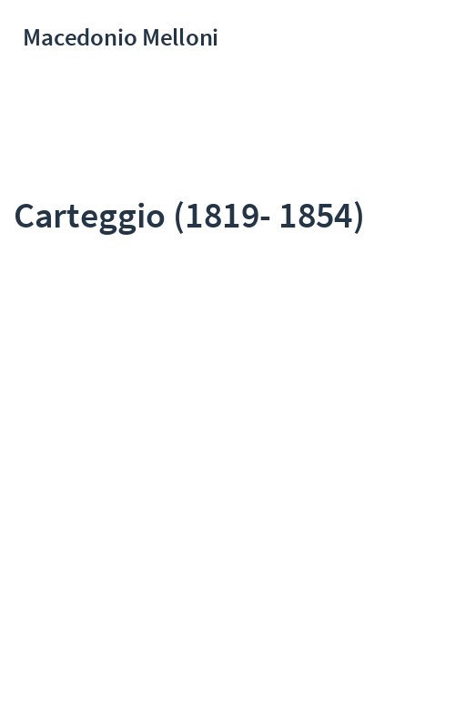 Carteggio (1819-1854)