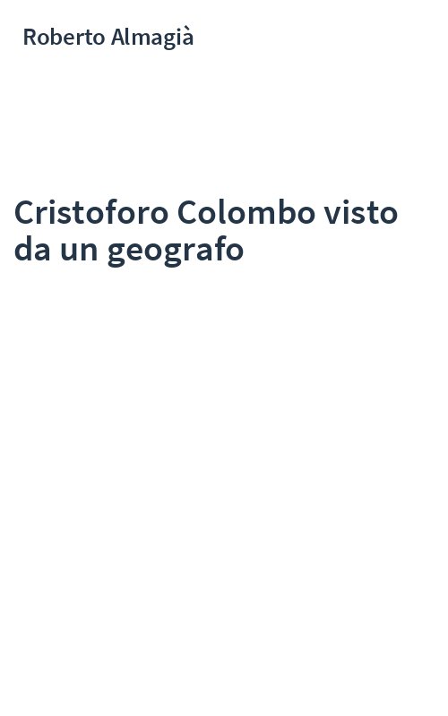 Cristoforo Colombo visto da un geografo