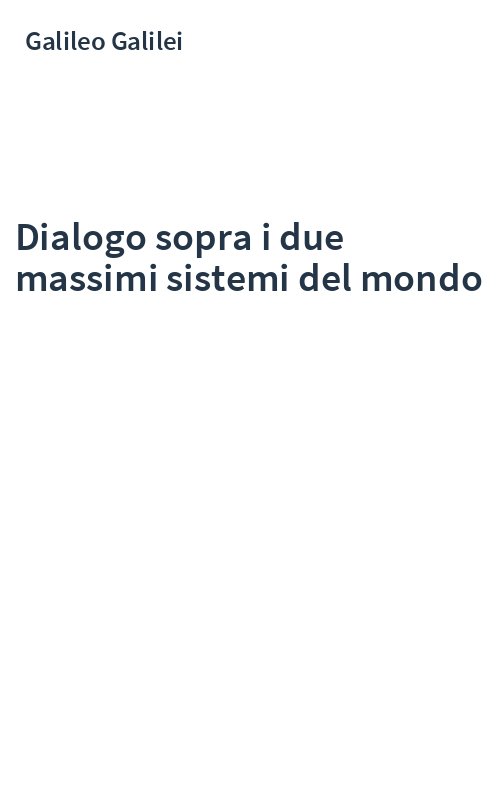 Dialogo sopra i due massimi sistemi del mondo