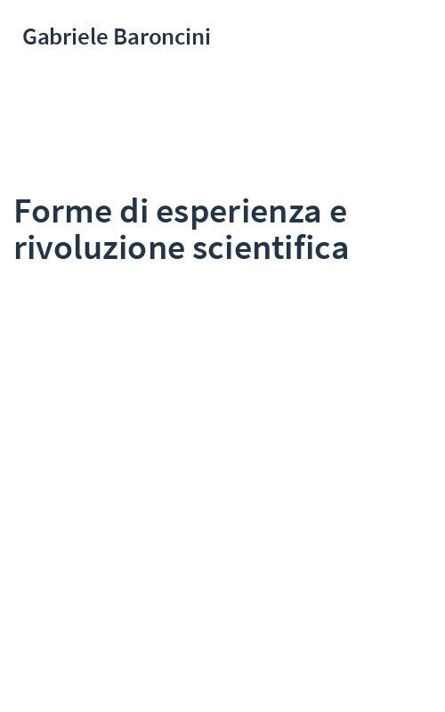 Forme di esperienza e rivoluzione scientifica