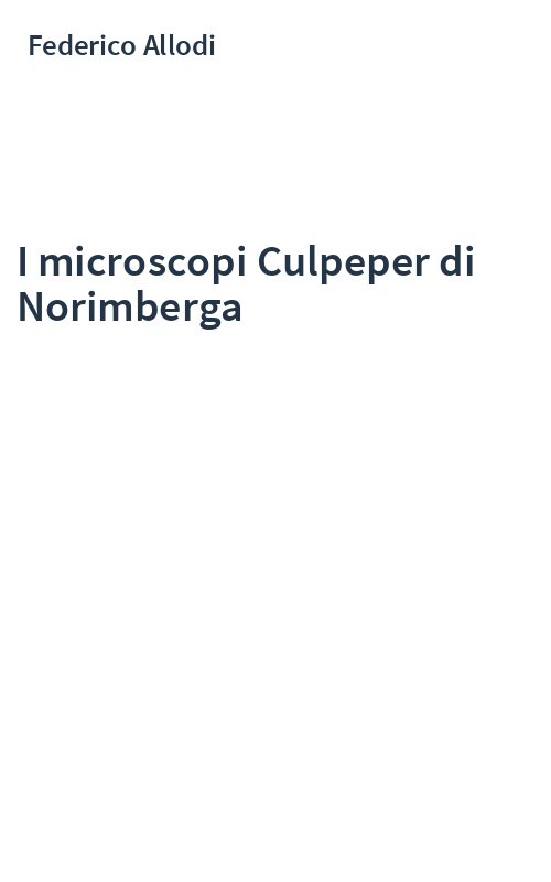 I microscopi Culpeper di Norimberga