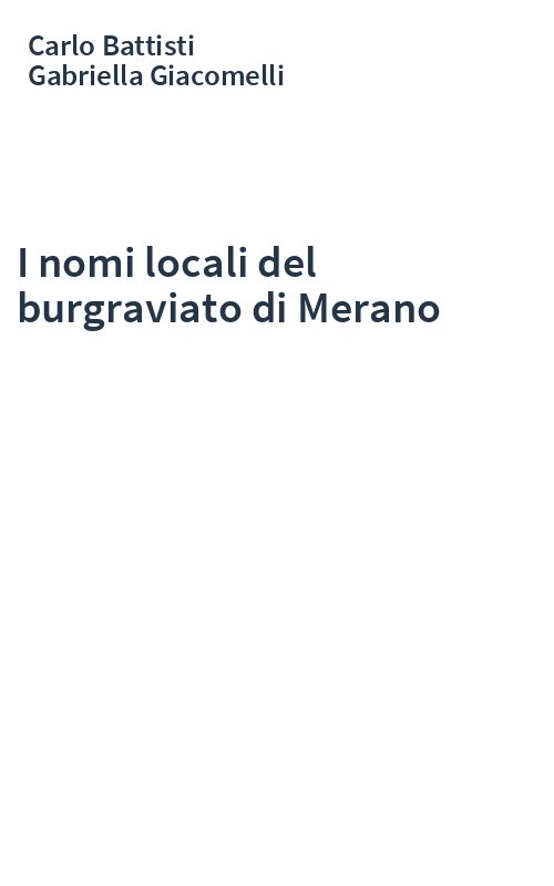 I nomi locali del burgraviato di Merano