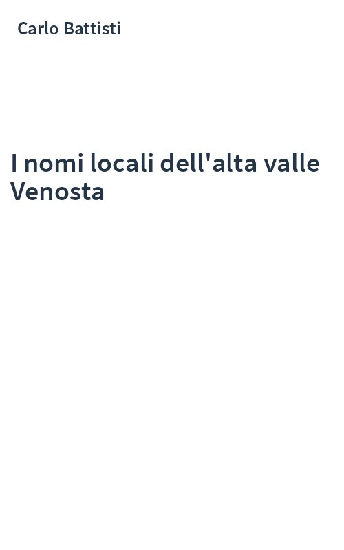 I nomi locali dell'alta valle Venosta