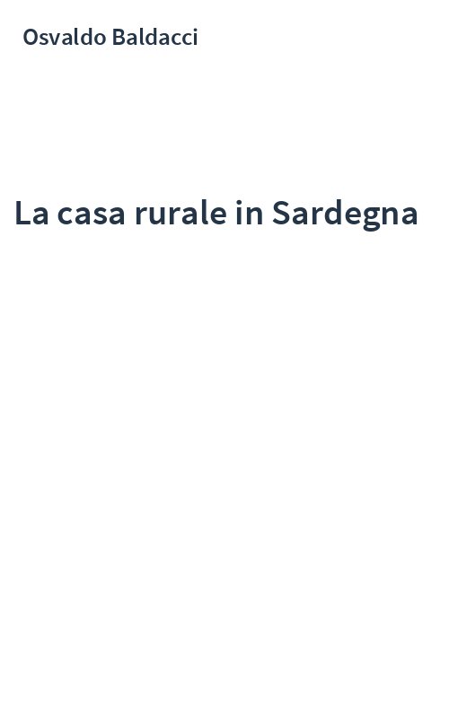 La casa rurale in Sardegna