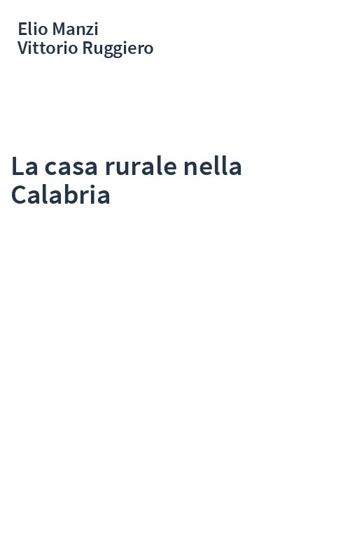 La casa rurale nella Calabria