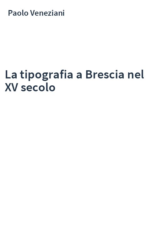 La tipografia a Brescia nel XV secolo