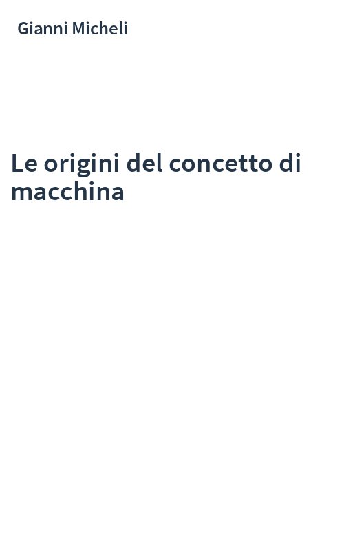 Le origini del concetto di macchina