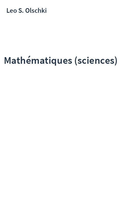 Mathématiques (sciences)