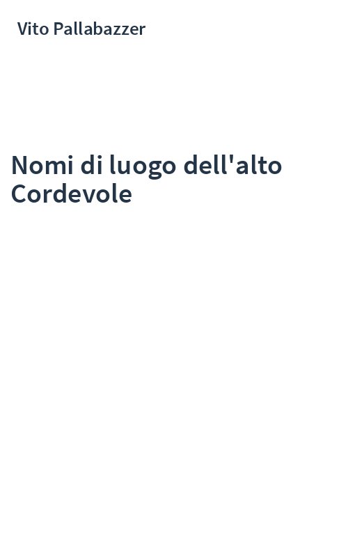 Nomi di luogo dell'alto Cordevole