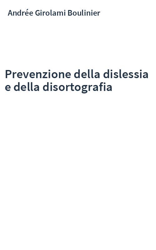 Prevenzione della dislessia e della disortografia