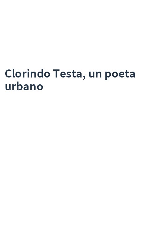 Clorindo Testa, un poeta urbano