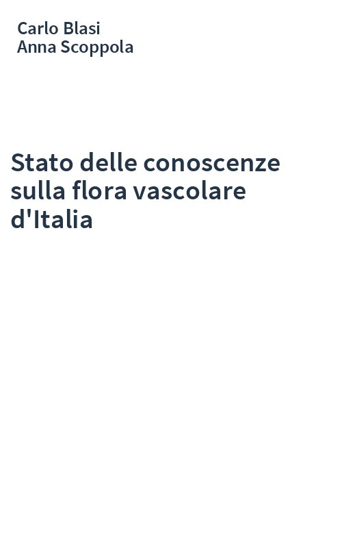 Stato delle conoscenze sulla flora vascolare d'Italia