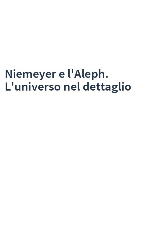 Niemeyer e l'Aleph. L'universo nel dettaglio