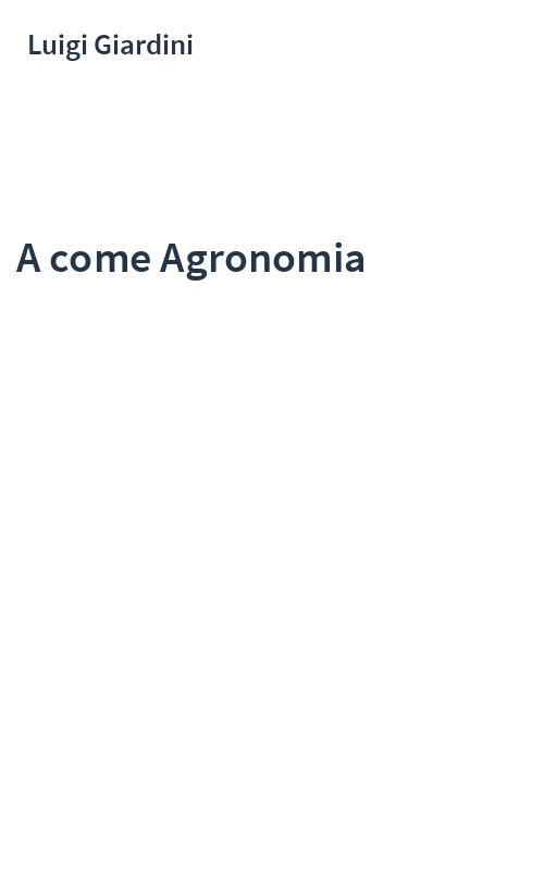 A come Agronomia
