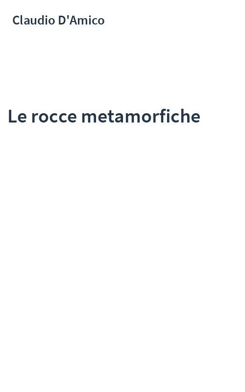 Le rocce metamorfiche