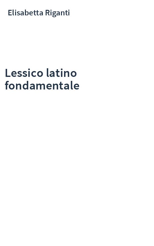 Lessico latino fondamentale
