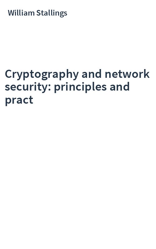 Cryptography and network security: principles and pract