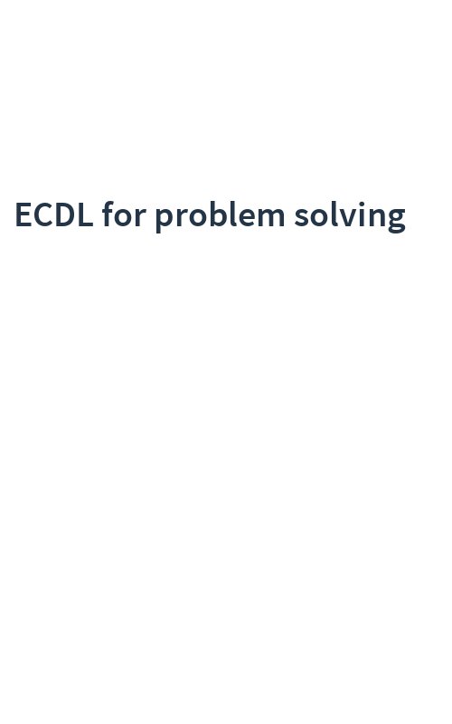 ECDL for problem solving