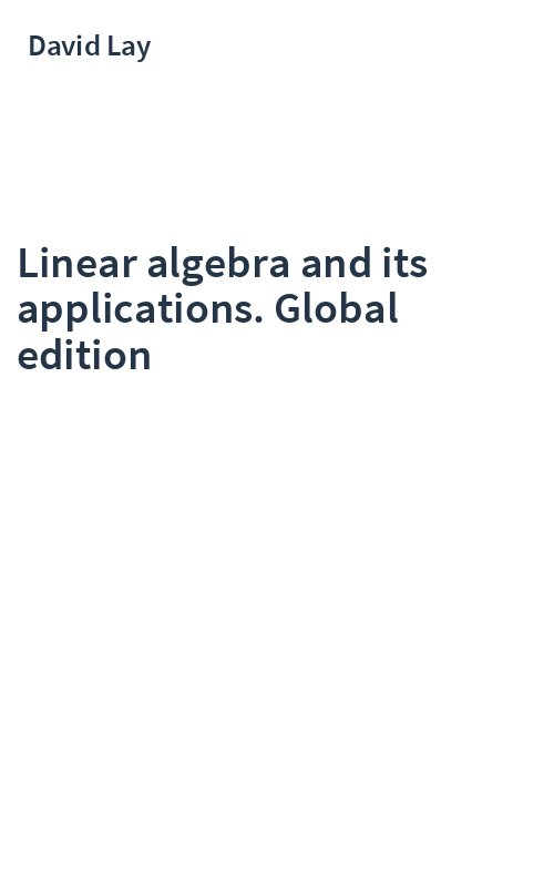 Linear algebra and its applications. Global edition
