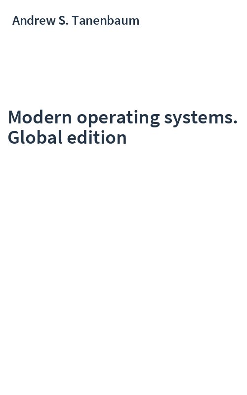 Modern operating systems. Global edition