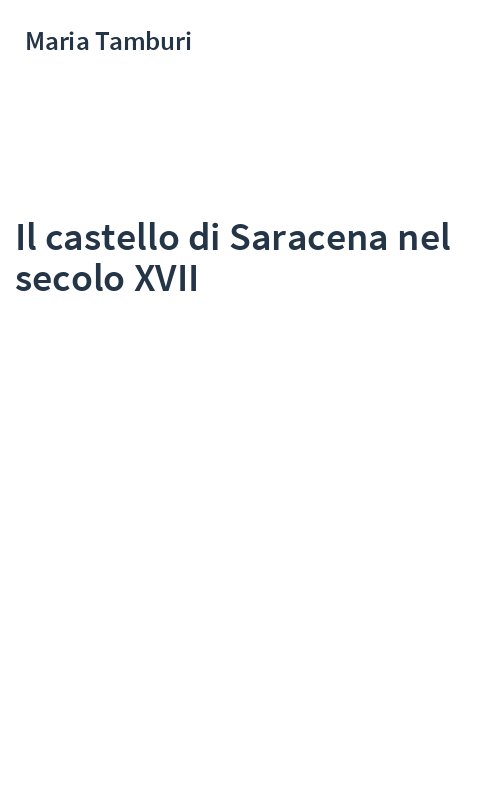 Il castello di Saracena nel secolo XVII