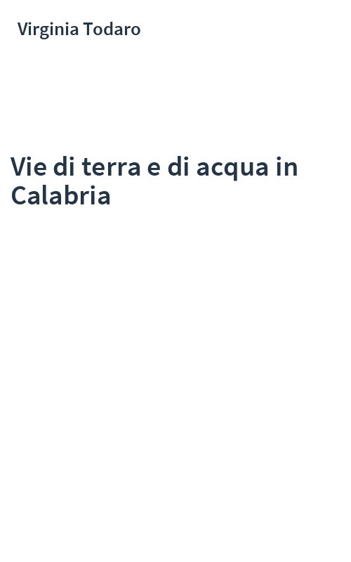 Vie di terra e di acqua in Calabria