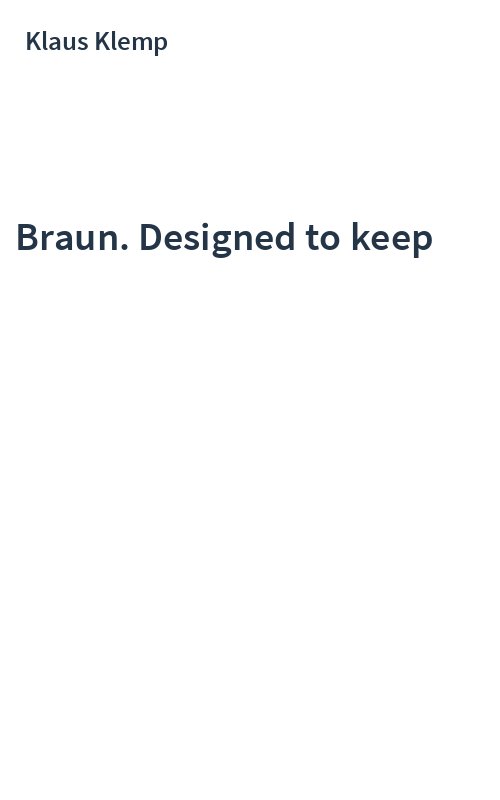 Braun. Designed to keep