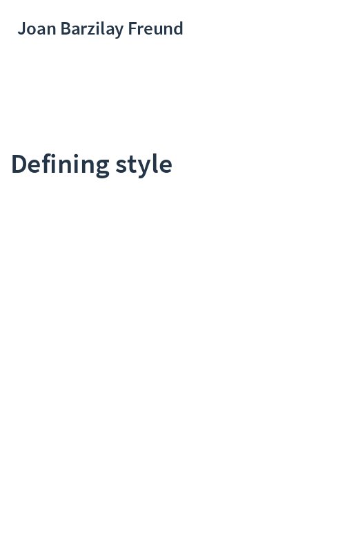 Defining style