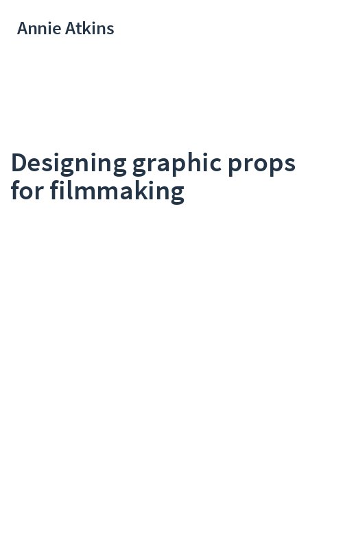 Designing graphic props for filmmaking