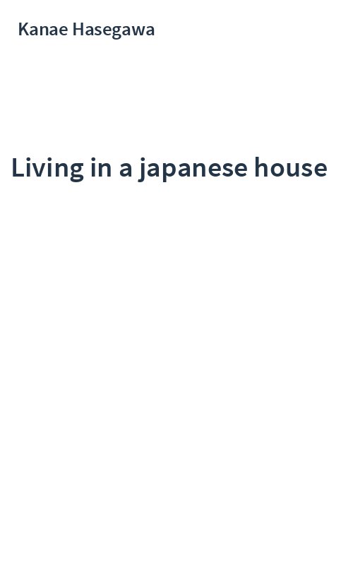 Living in a japanese house