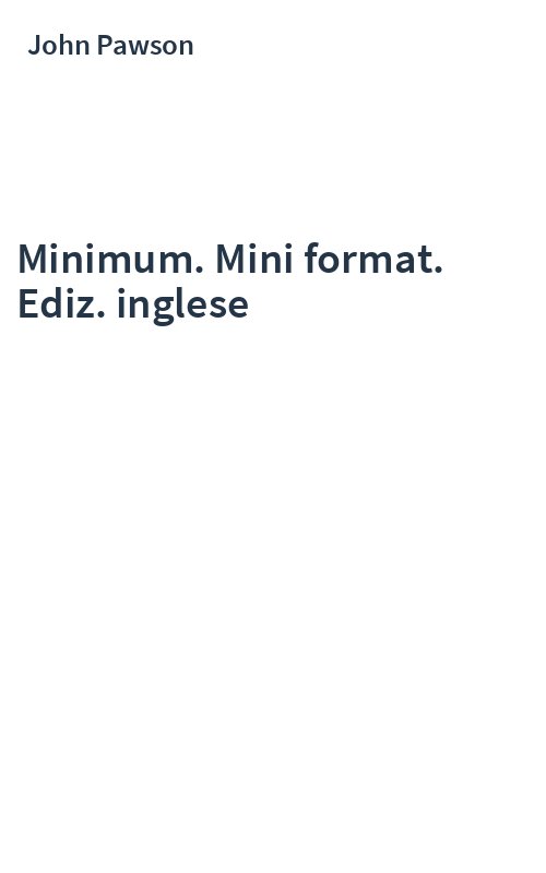 Minimum. Mini format. Ediz. inglese
