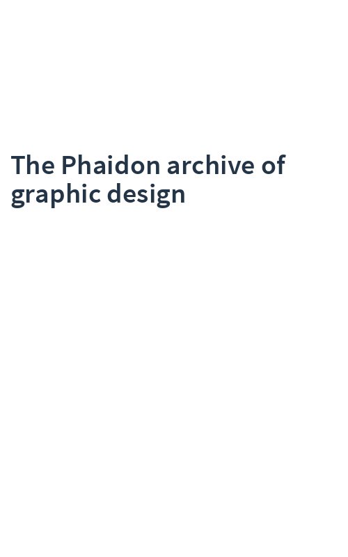 The Phaidon archive of graphic design