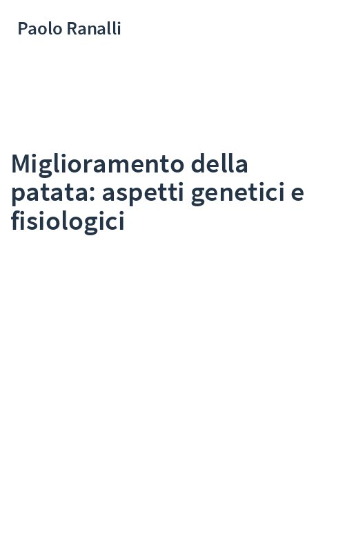 Miglioramento della patata: aspetti genetici e fisiologici