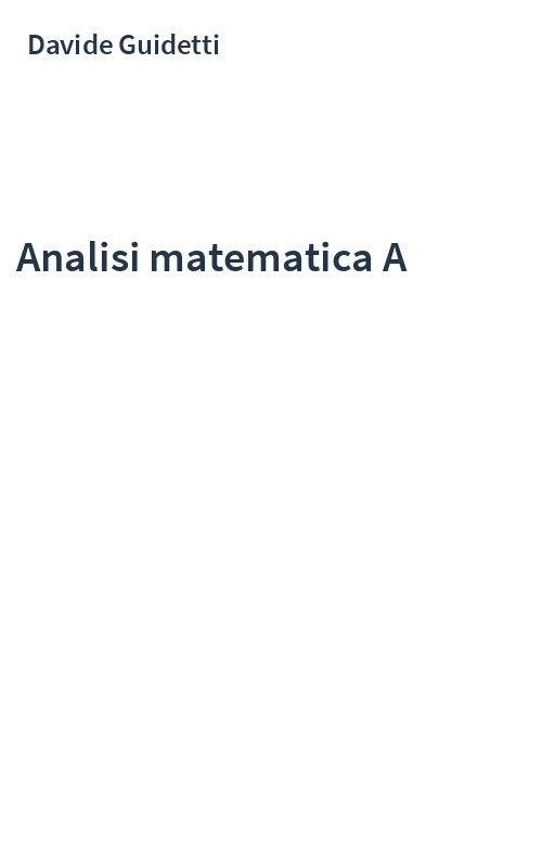 Analisi matematica A