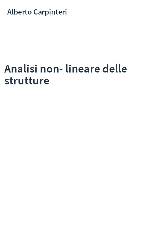 Analisi non-lineare delle strutture