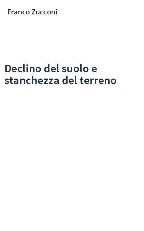 Declino del suolo e stanchezza del terreno
