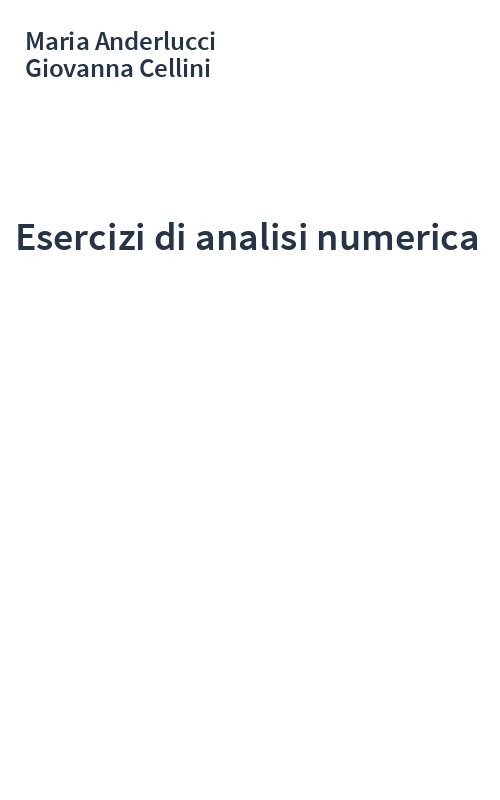 Esercizi di analisi numerica