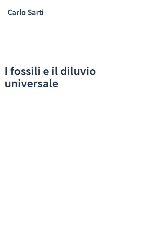 I fossili e il diluvio universale