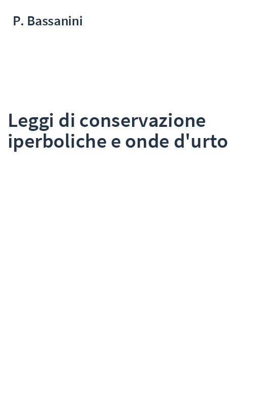 Leggi di conservazione iperboliche e onde d'urto