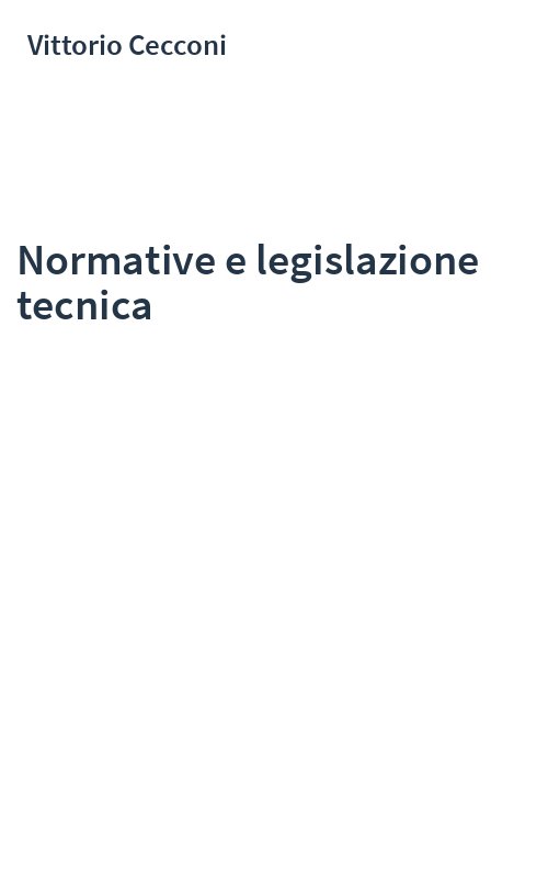 Normative e legislazione tecnica