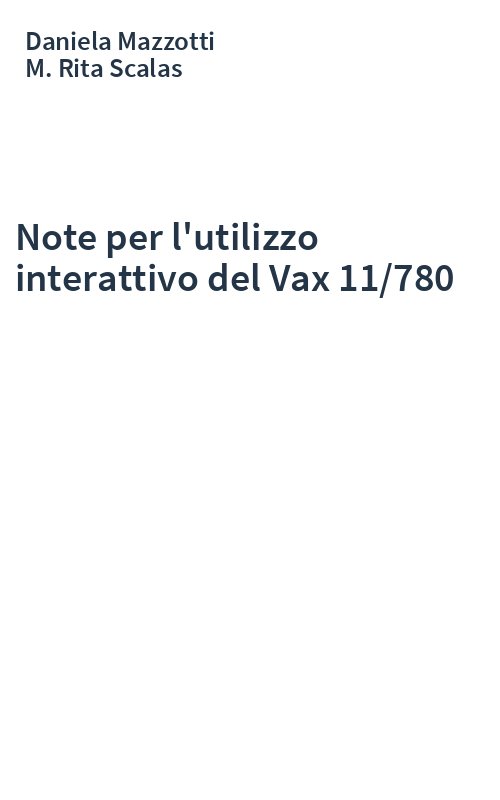 Note per l'utilizzo interattivo del Vax 11/780