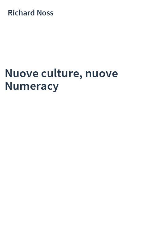 Nuove culture, nuove Numeracy